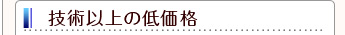 技術以上の低価格